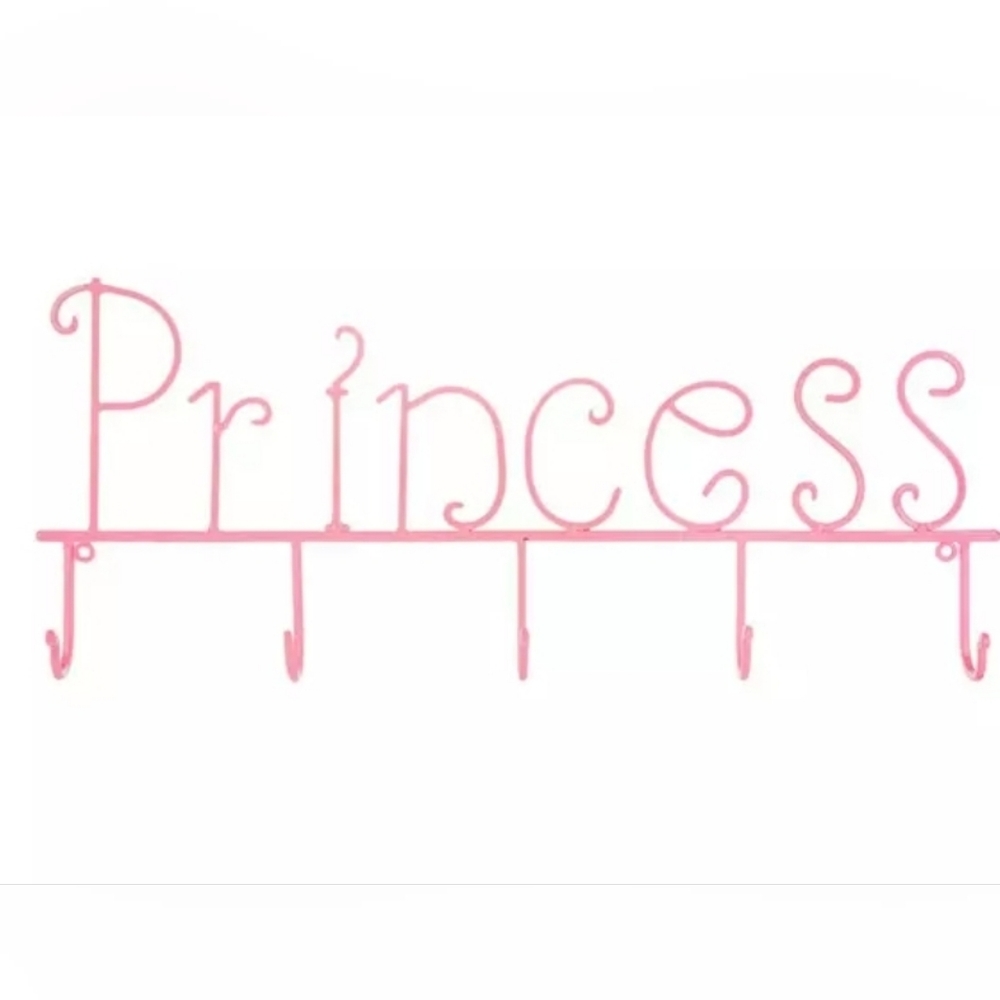 Pink Princess Wall Hook Coat Clothes Rack for Kids